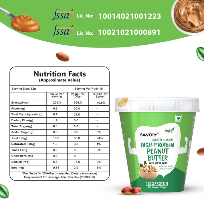 Savory Natural Smooth High Protein Peanut Butter - Strong Nation Supps
