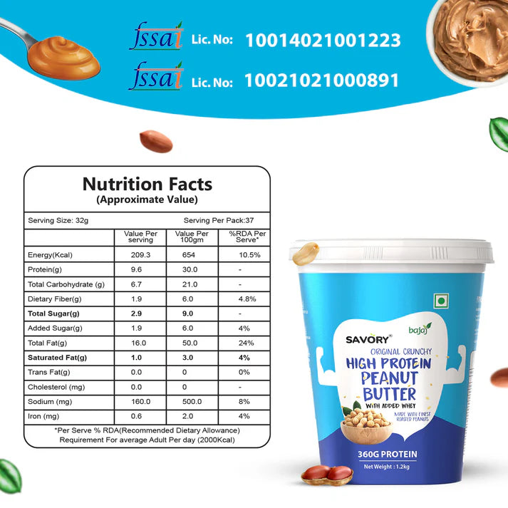 Savory Original Crunchy High Protein Peanut Butter - Strong Nation Supps