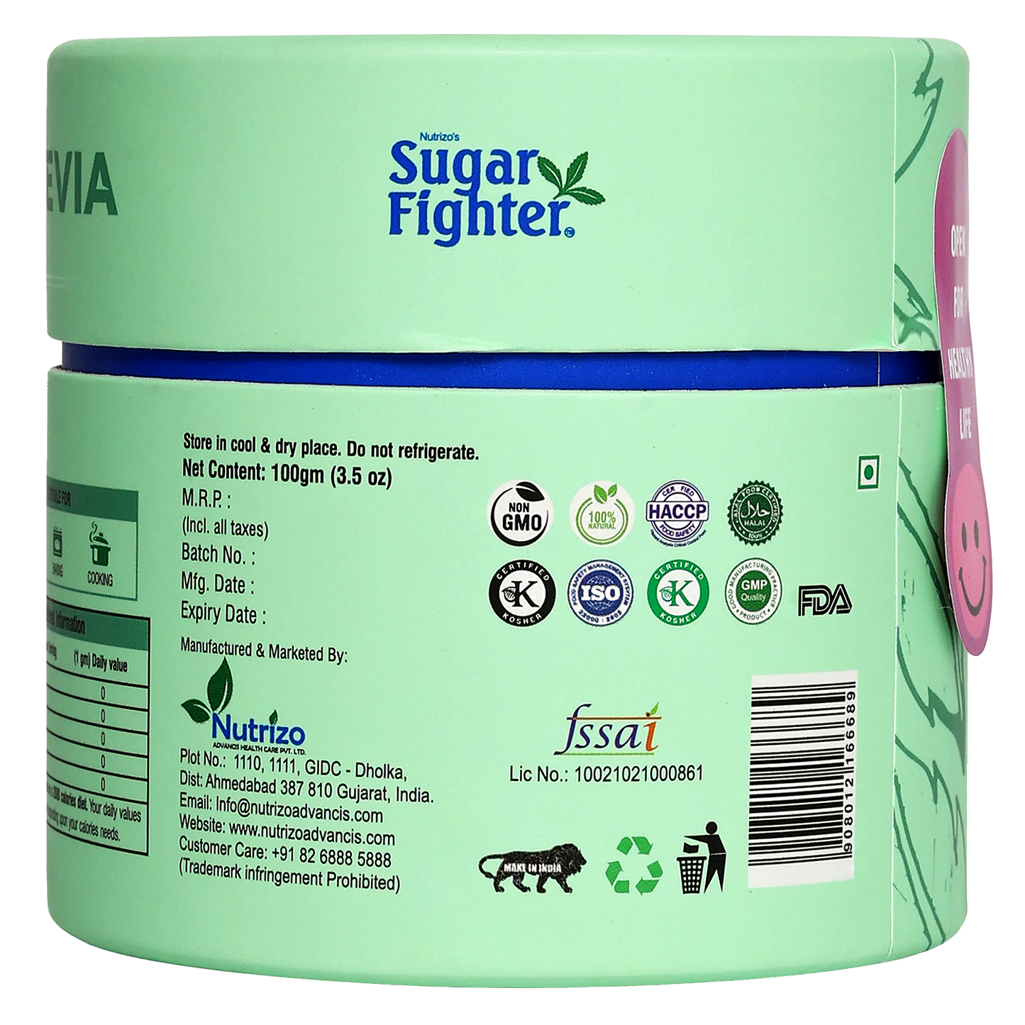stevia powder jar 100 g - strong nation supps