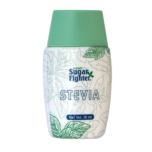Nature's Sugar Fighter Stevia bottle with green cap on a white background