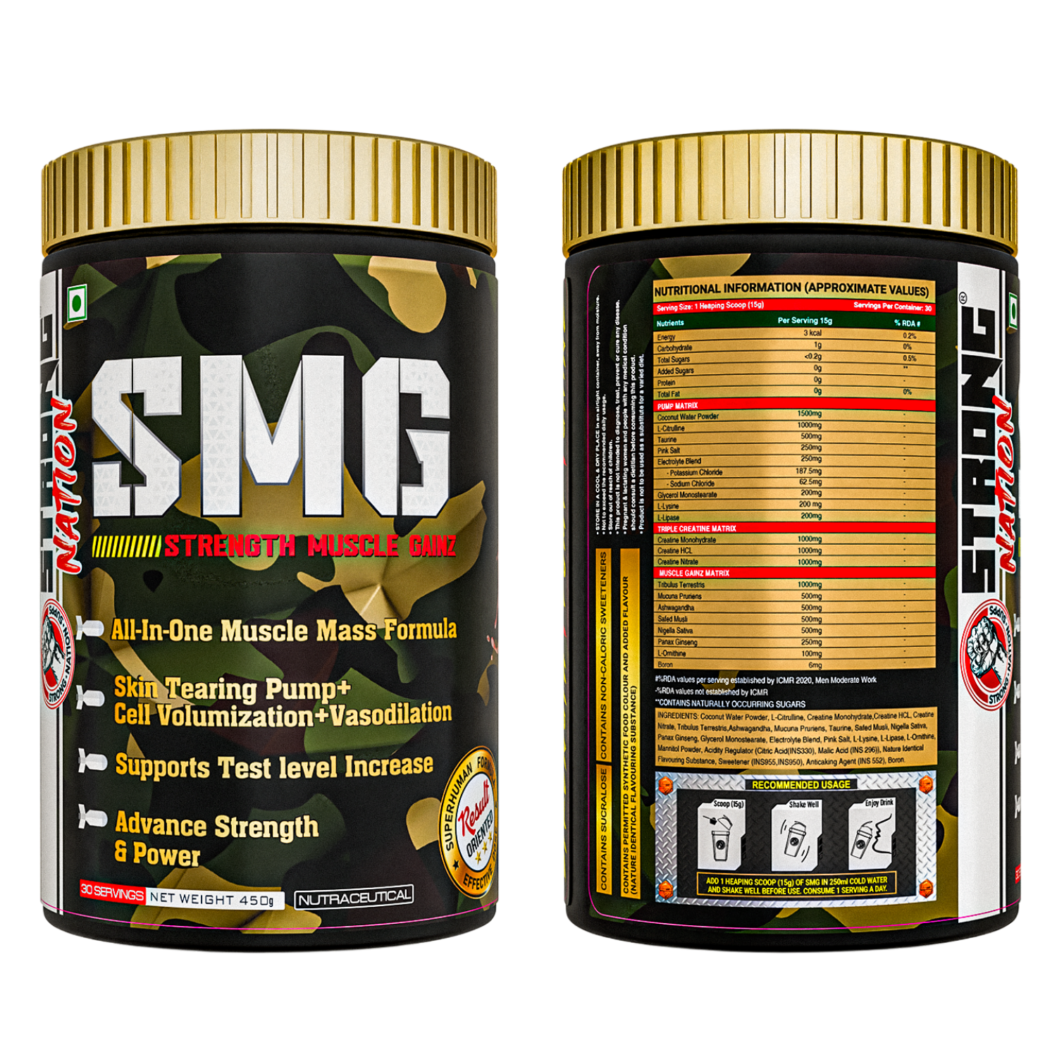 SMG - STRENGTH MUSCLE GAINZ - Strong Nation Supps
