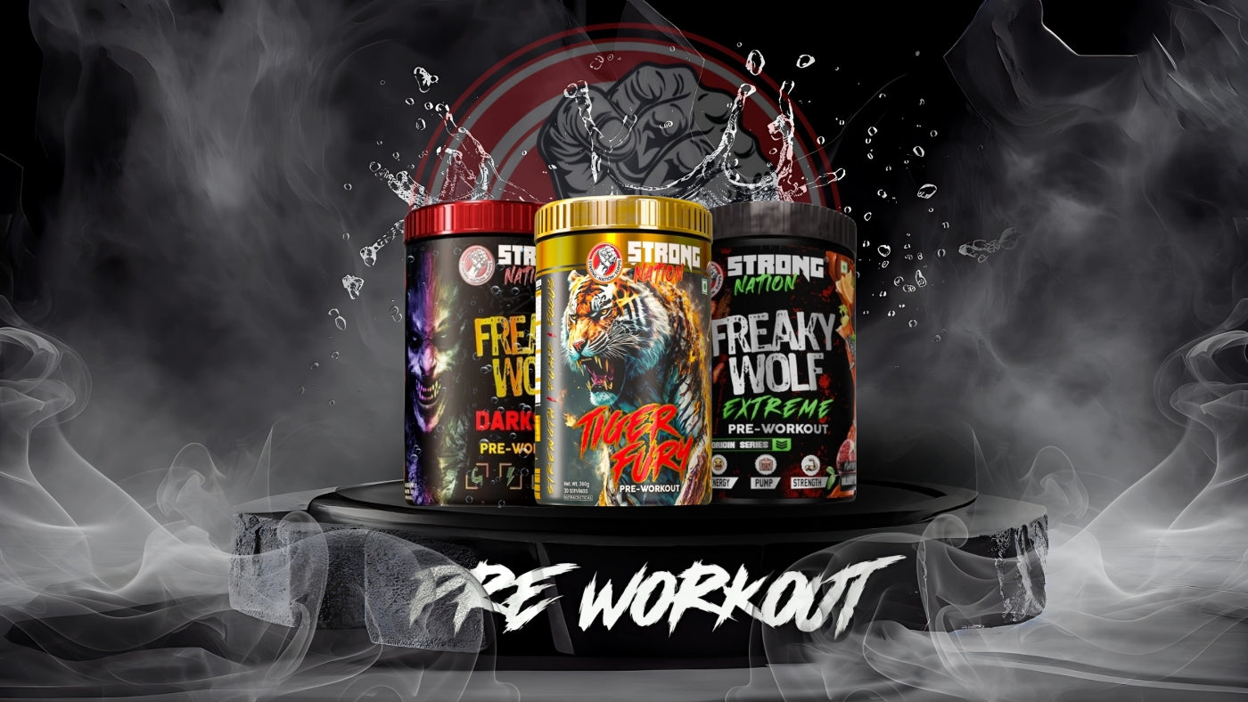 Strong Nation Freaky Wolf and Tiger Fury Pre-Workout Supplements – High-Stim Energy Boosters for Focus, Power, and Pump in Intense Training