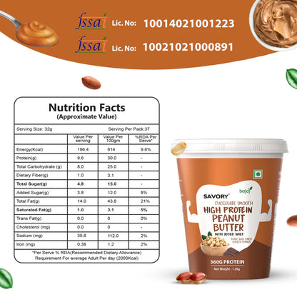 Savory Chocolate Smooth High Protein Peanut Butter - Strong Nation Supps